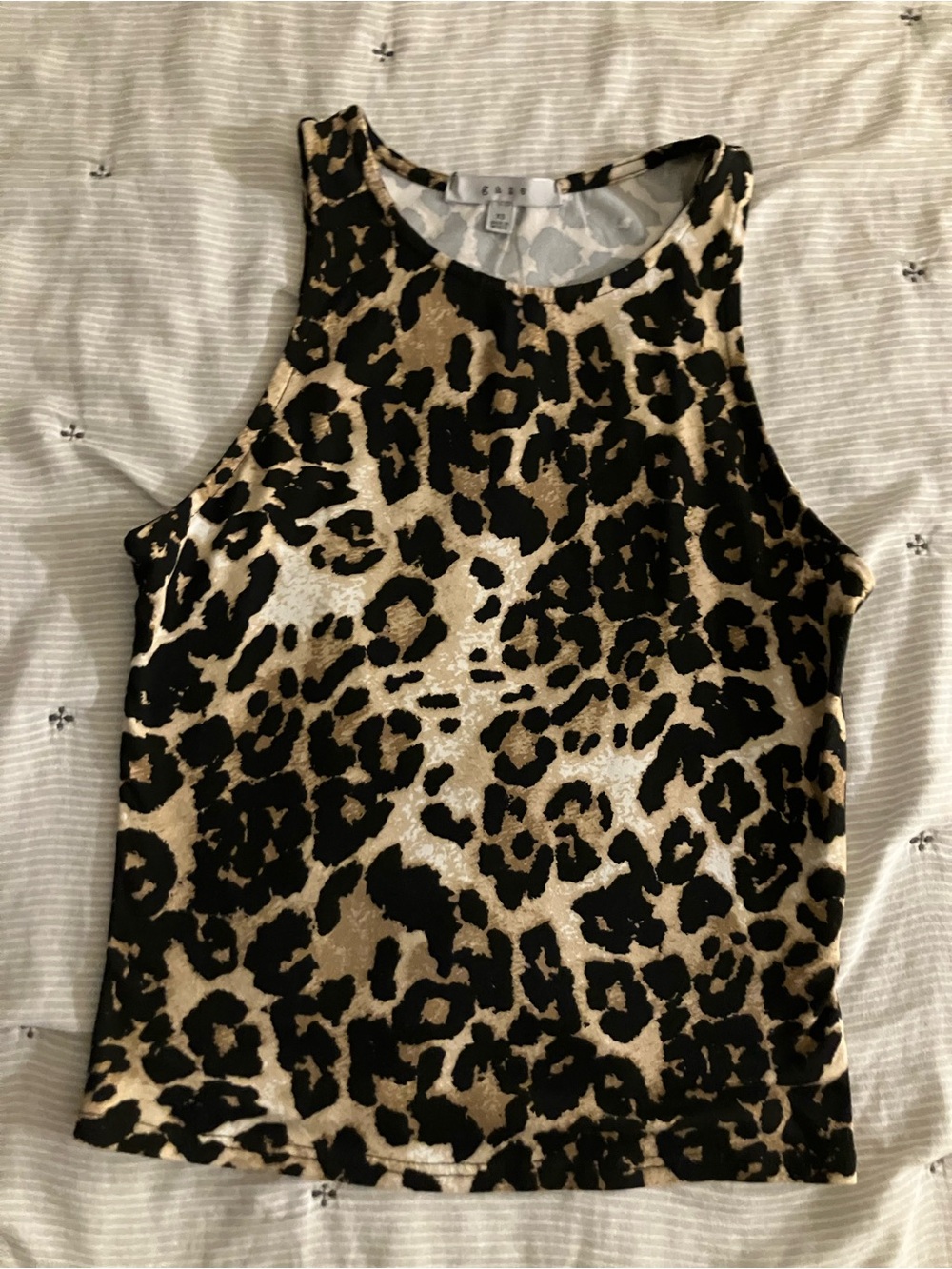 gaze Leopard Print Tank Top - Black & Tan